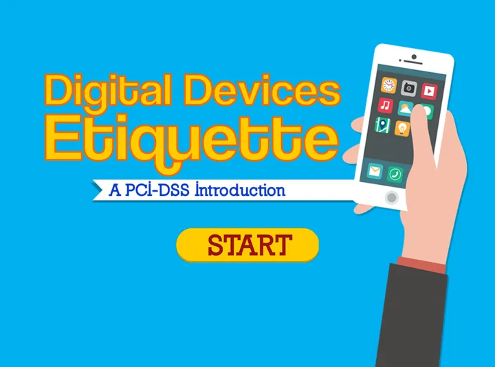 Digital Devices Etiquette title screen for the PCI-DSS introduction